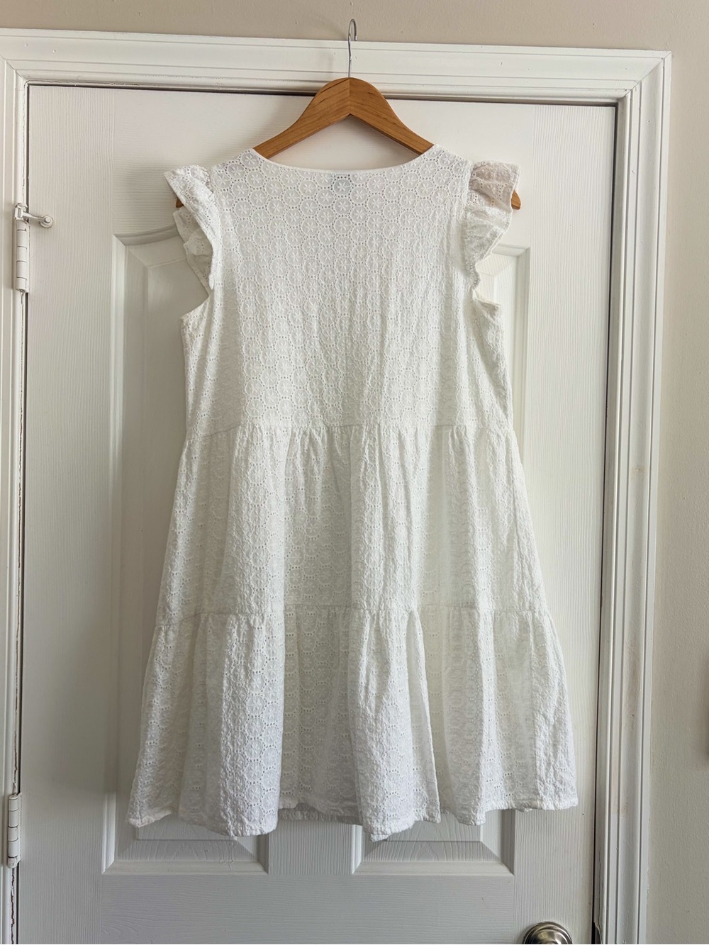 Joie White Cotton Dress Size Small Eyelet Lace Pattern Mini Dress Cottagecore - Picture 4 of 10